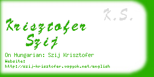 krisztofer szij business card